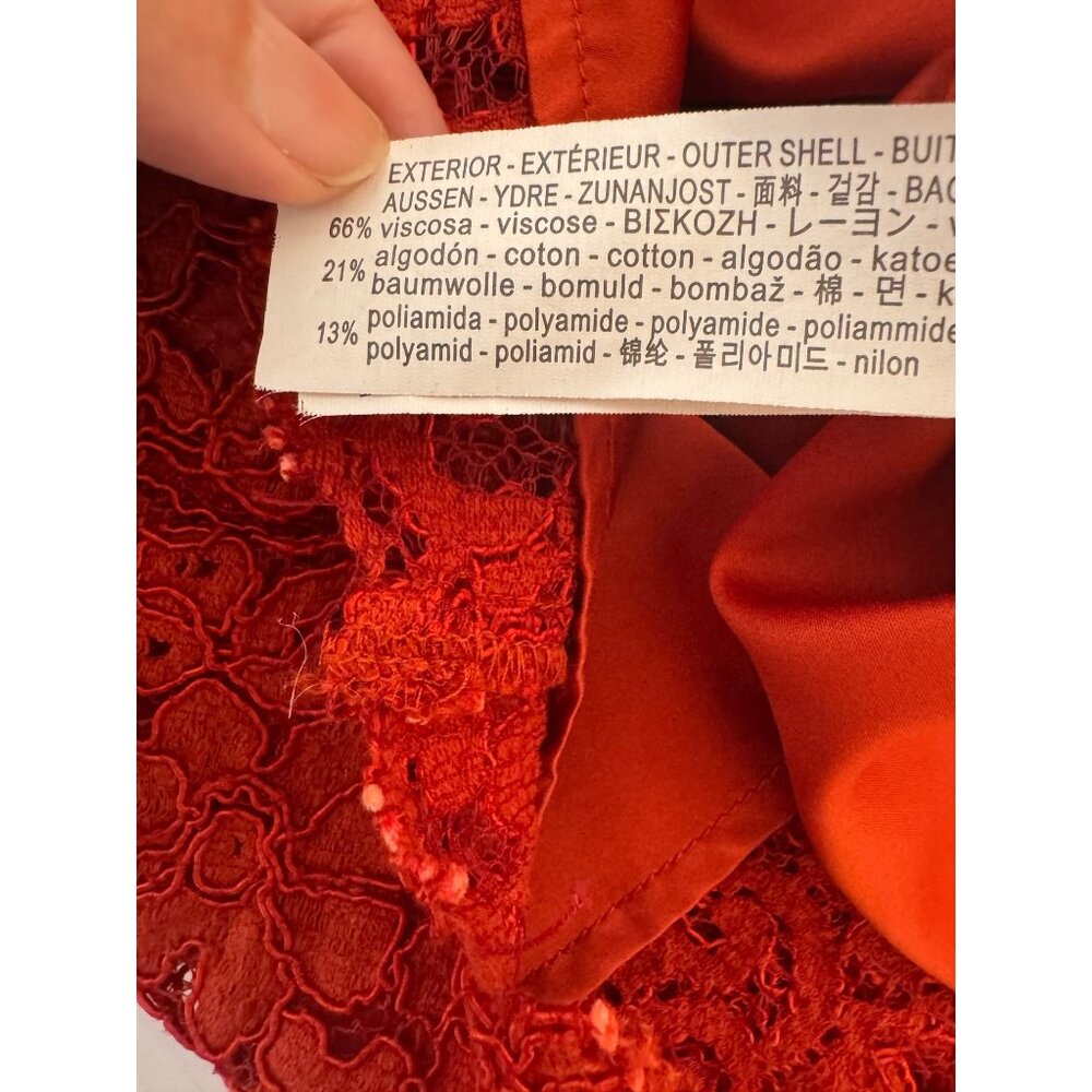 2/$25 ZARA Medium Red / Orange Lace Mini Dress - Picture 11 of 14